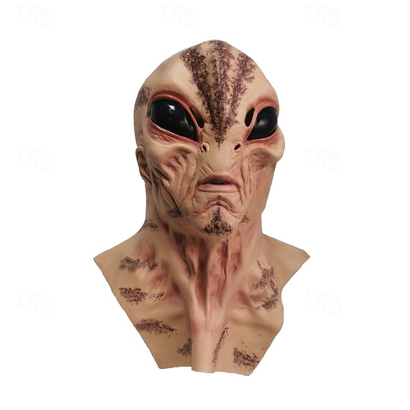 Maschera aliena spaventosa di Halloween per adulti, realistici costumi spaventosi, maschera in lattice per il viso, 4 varianti di colore, maschera horror extraterrestre, accessorio spettrale per feste del 2025 a $27.99 –P1