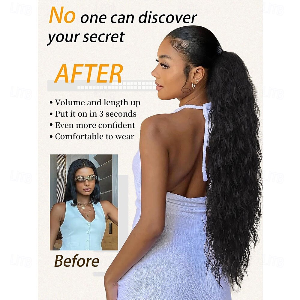Ponytail Extension Claw 30 Curly Pony Tail Clip in Hair Extensions Fluffy Natural Looking Synthetic Hairpiece for Women Black 2026 - $19.49 –P6