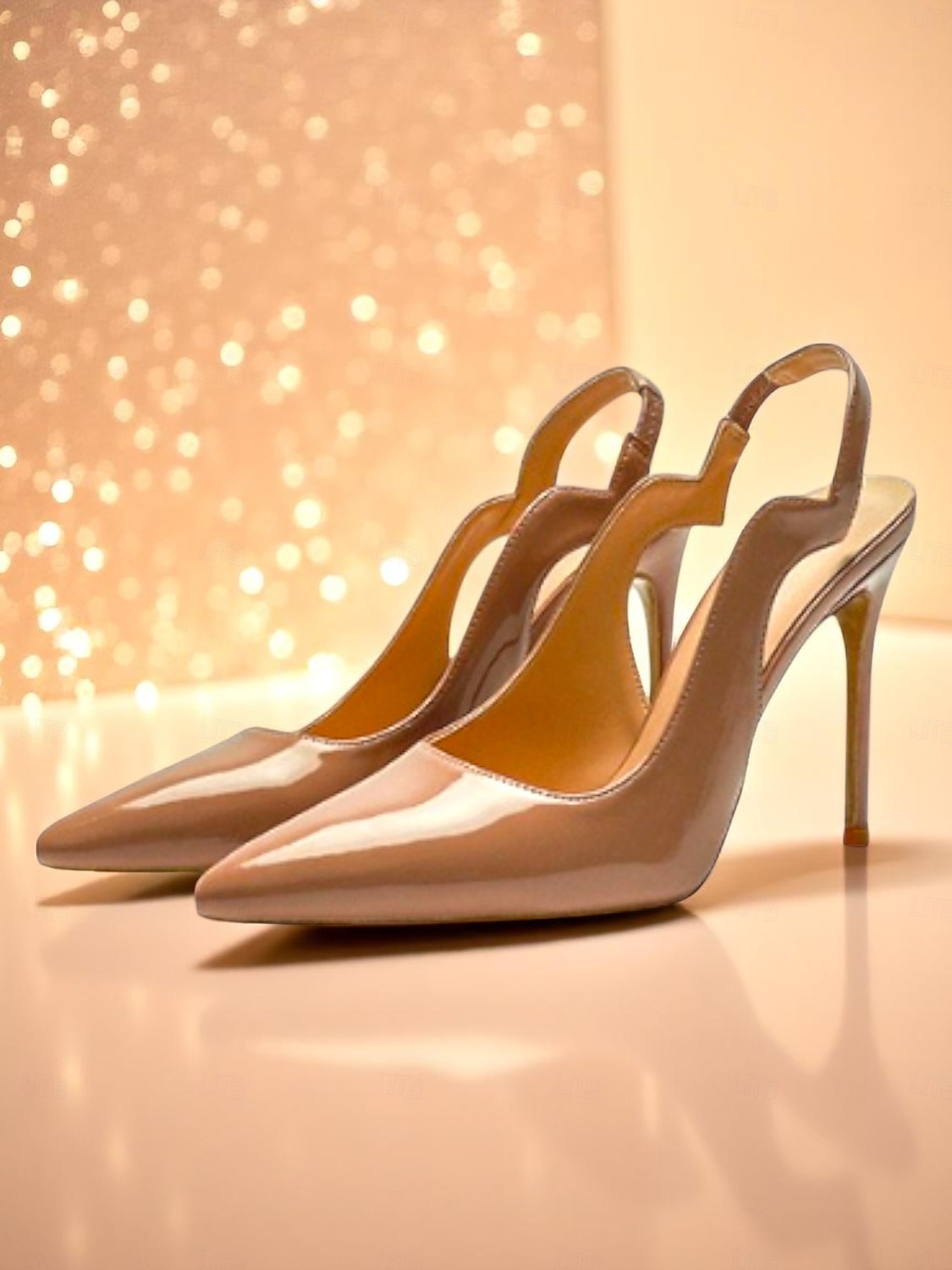 Damen-Slingback-Pumps aus schwarzem und rotem Lackleder mit spitzer Zehenpartie und Stilettoabsatz für das Nachtleben, Clubs und Cocktailpartys 2026 - $59.99 –P5