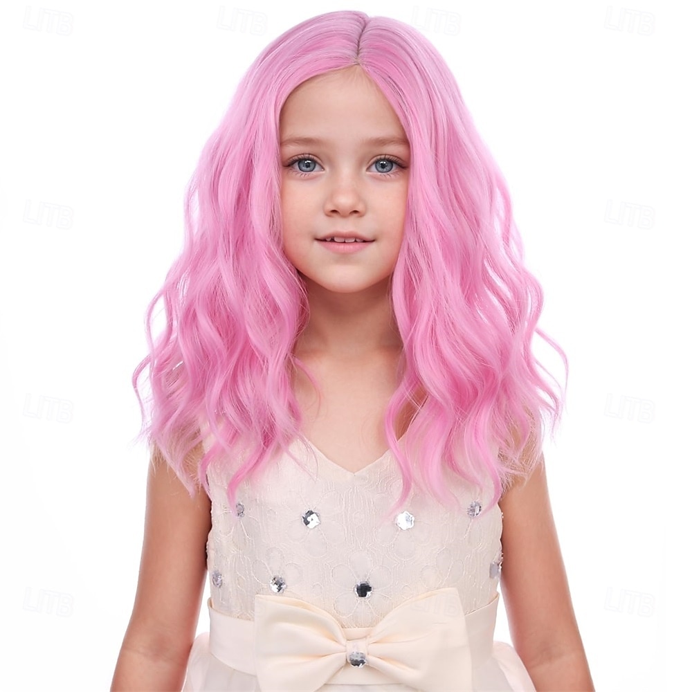 Dětská duhová paruka krátká vlnitá barevná paruka vícebarevná paruky dívčí syntetické cosplay halloweenské kostýmní paruky 2025 - $24.99 –P9