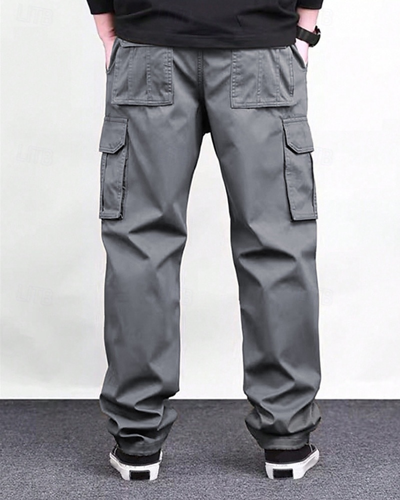 Men's Cargo Pants Trousers Elastic Waist Drawstring Multi Pocket Plain Wearable Outdoor Daily Camping & Hiking Fashion Classic Black Green 2025 - $28.99 –P13