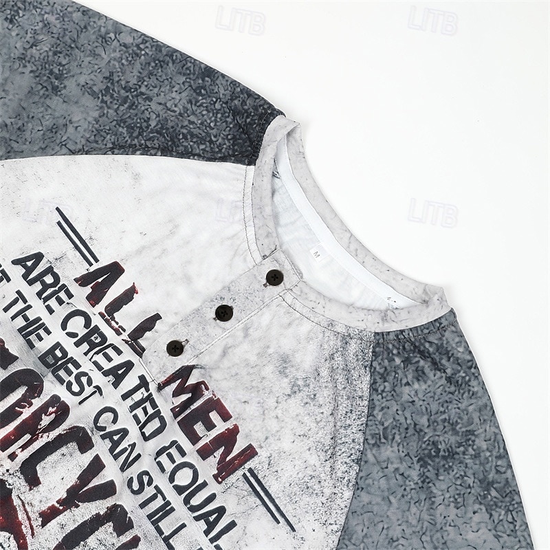 Herr T-shirt Henleytröja Grafiska tryck Motorcyklar Henley Gul Blå Kaki Grå Utomhus Ledigt Långärmad Button-Down Mönster Kläder Stylish Lättvikt Vintage Andningsfunktion 2025 - $22.99 –P10