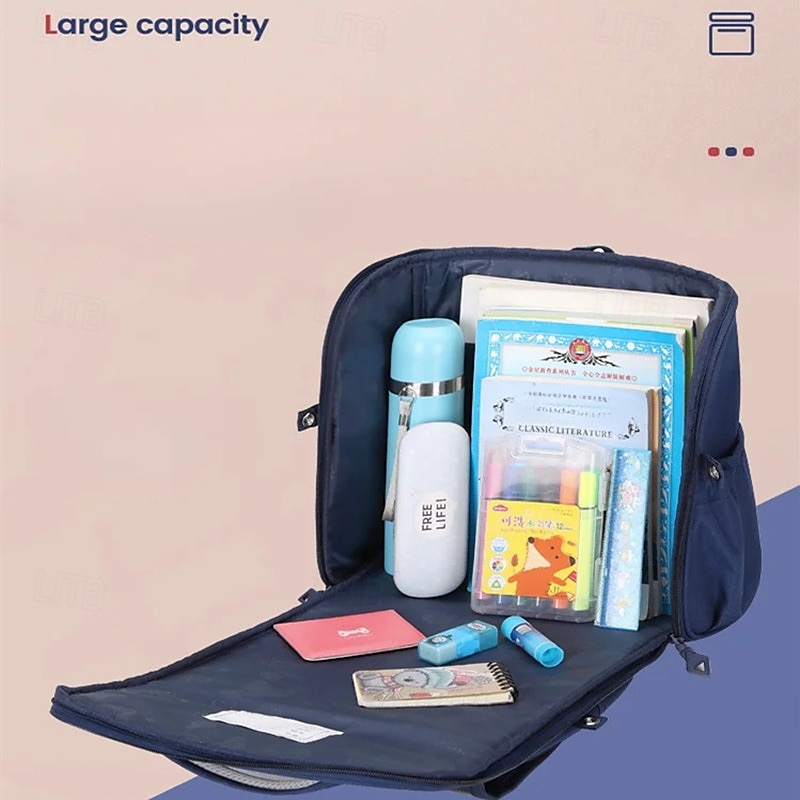 Square Color Blocked Backpack Waterproof British Style Student High Capacity Flip Cover Outer Bag Elastic Rope Water Cup Bag 2025 - $27.99 –P9