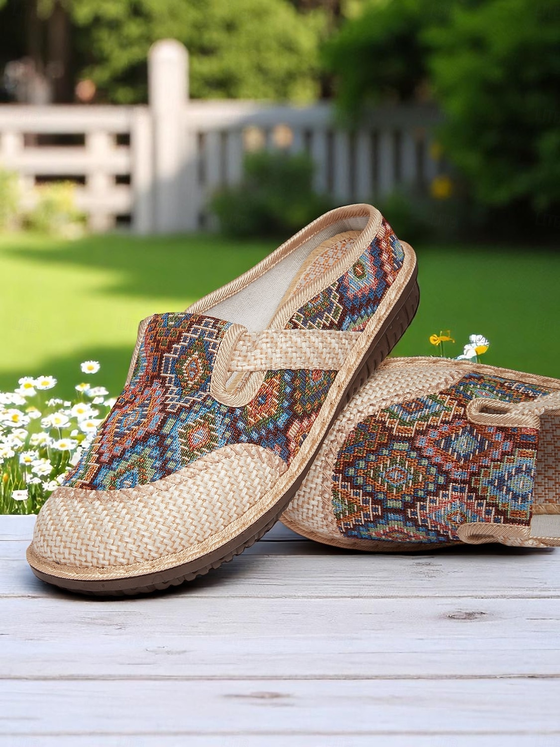 Etnische instappers voor dames – vintage-geïnspireerde comfortabele platte schoenen voor tuinwandelingen, natuurreizen en boho-outfits 2026 - $18.99 –P1