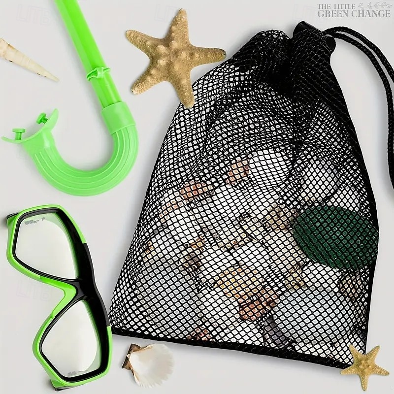 Paquete de 6 bolsas de malla de nailon duraderas con cordón, cierre de poliéster resistente a fugas, almacenamiento multiusos para comestibles, artículos deportivos, juguetes para niños, bocadillos, 2025 - $13.99 –P7