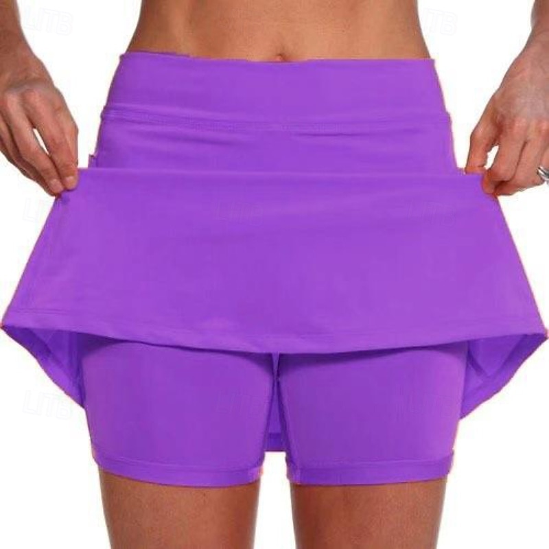 Dámské Kalhoty Skort Šortky proti oděru Šik ven Na běžné nošení Krátký Přírodní Bez vzoru Elastický pas Pohodlný Venkovní Pohodlné Dovolená Víkend Oranžovo červená Jezerní modrá Černá Tmavě námořnická 2025 - $12.99 –P2