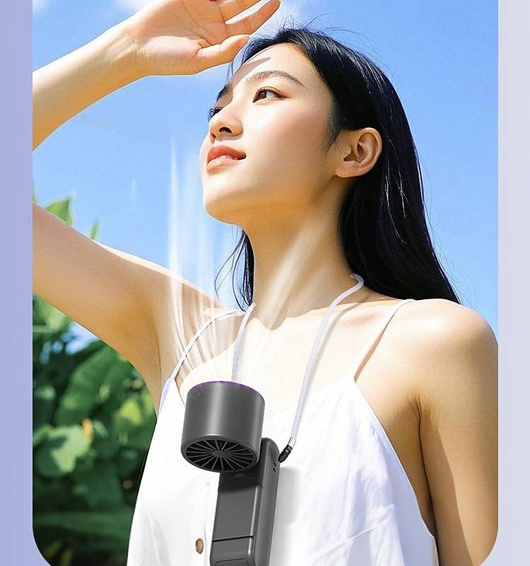 1 Pc handheld cooling fan with 100 levels of cooling and folding, portable turbo mini semiconductor ice pack fan 2025 - $24.99 –P13
