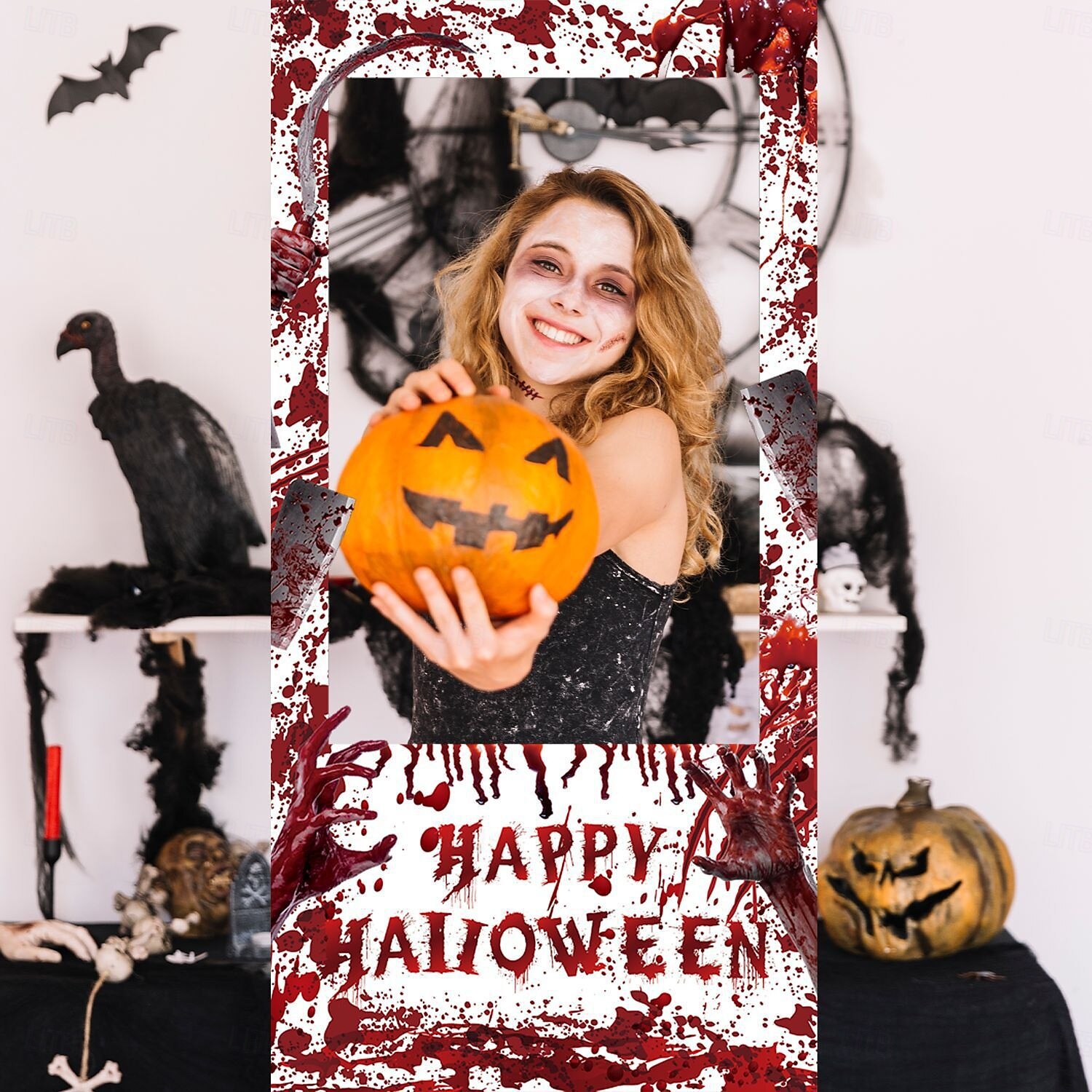 Halloween Photo Booth Props SuppliesSpooky and Fun Designs ncludes Ghosts, Pumpkins, Witches, Bats, and More Perfect for Parties, Events, and Celebrations 2025 - $9.49 –P3