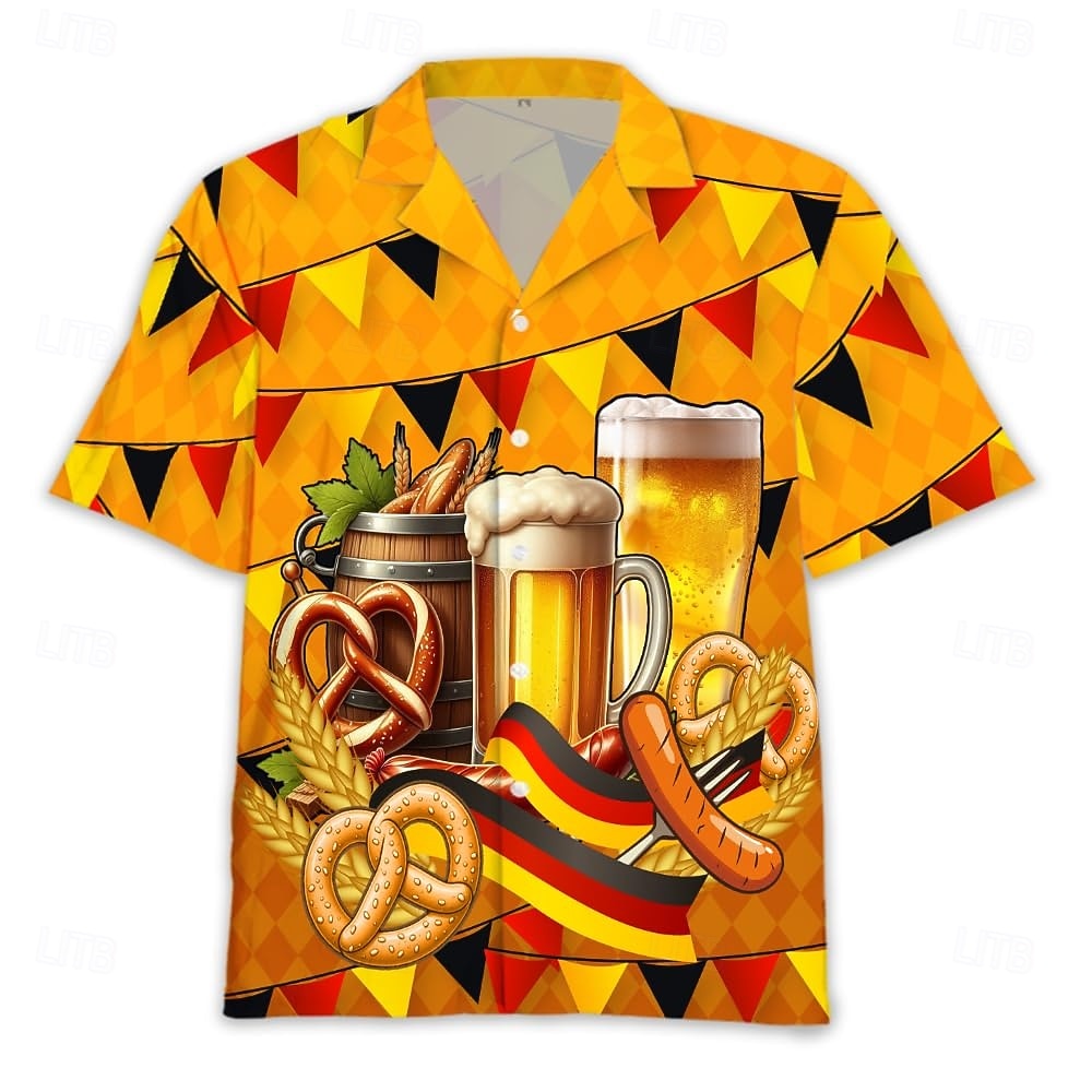 Hawaiian Shirts Aloha Shirt Bavarian Munich German Alpine Graphic for Men's Adults' 3D Print  for Carnival Oktoberfest Beer Beach Vacation Party 2026 - $23.99 –P11