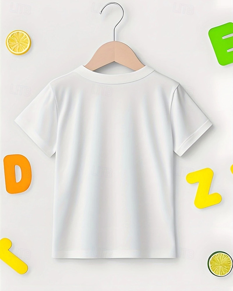 Pojkar 3D Grafisk T-shirt Kortärmad Sommar Vår Mode Grundläggande Barn 4-12 år Rund hals Utomhus Ledigt Dagligen Normal 2025 - zł43.32 –P2