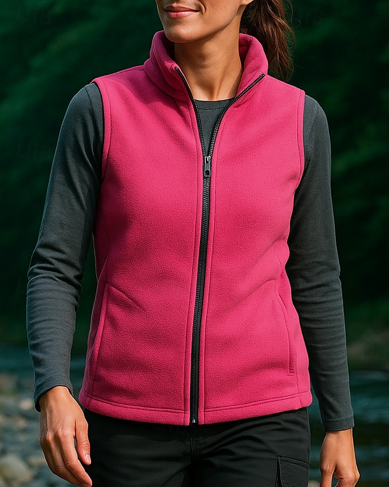 Damen Wanderweste Ärmellos Weste Außen Thermowarm Leicht Winter Reißverschluss Polyester Rot Himmelblau Purpur Jagd Angeln Klettern 2025 - $18.49 –P1