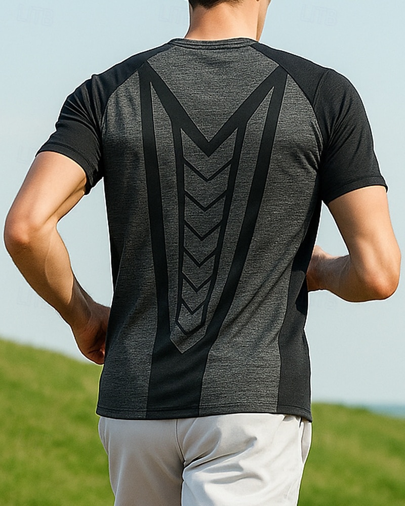 Pánské Koşu Tişörtü Sportovní top Štíhlý Krátký rukáv Tričko Barevné bloky Rychleschnoucí Lehká váha Elastický Prodyšné Tenis Golf Běh sportovní oblečení Sportovní oděvy Černá Bílá Námořnická modř 2025 - $21.99 –P2