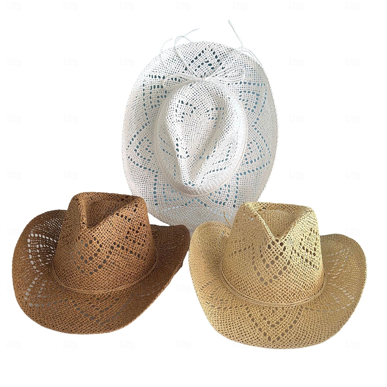 1 stk. elegant damehatt med strå og bred brem, lett og pustende sommerhatt for strandaktiviteter, uformell &formelle arrangementer, tilbehør til arrangementer 2025 - $44.99 –P11