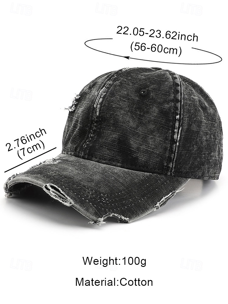 Men's Vintage Distressed Denim Baseball Cap – Adjustable Washed Cotton Hat for Outdoor Sports, Travel and Casual Wear 2026 - $18.99 –P9