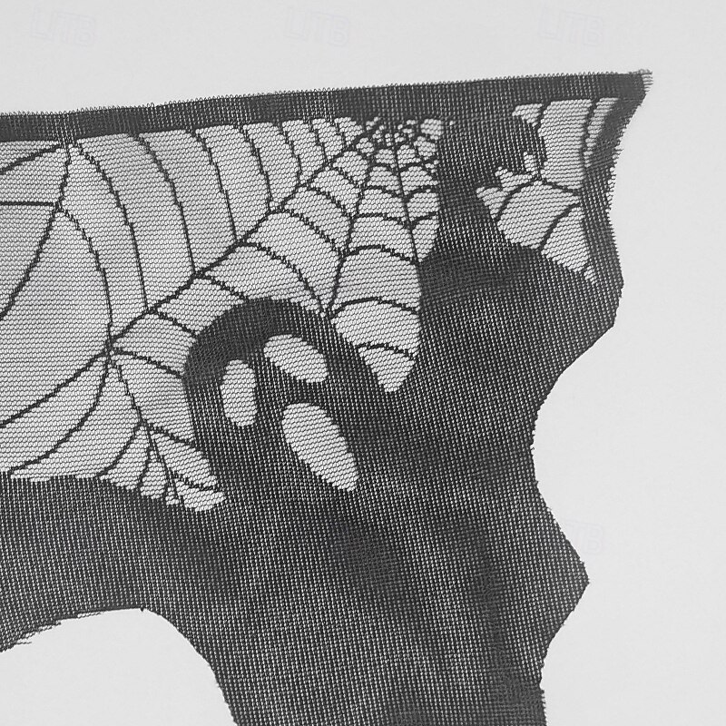 Décorations d'Halloween en dentelle noire, couverture de cheminée en toile d'araignée, écharpe, chemin de table en toile d'araignée, autocollant mural, décalcomanies Yomiie, décoration de cuisine de 2025 ? $5.49 –P4