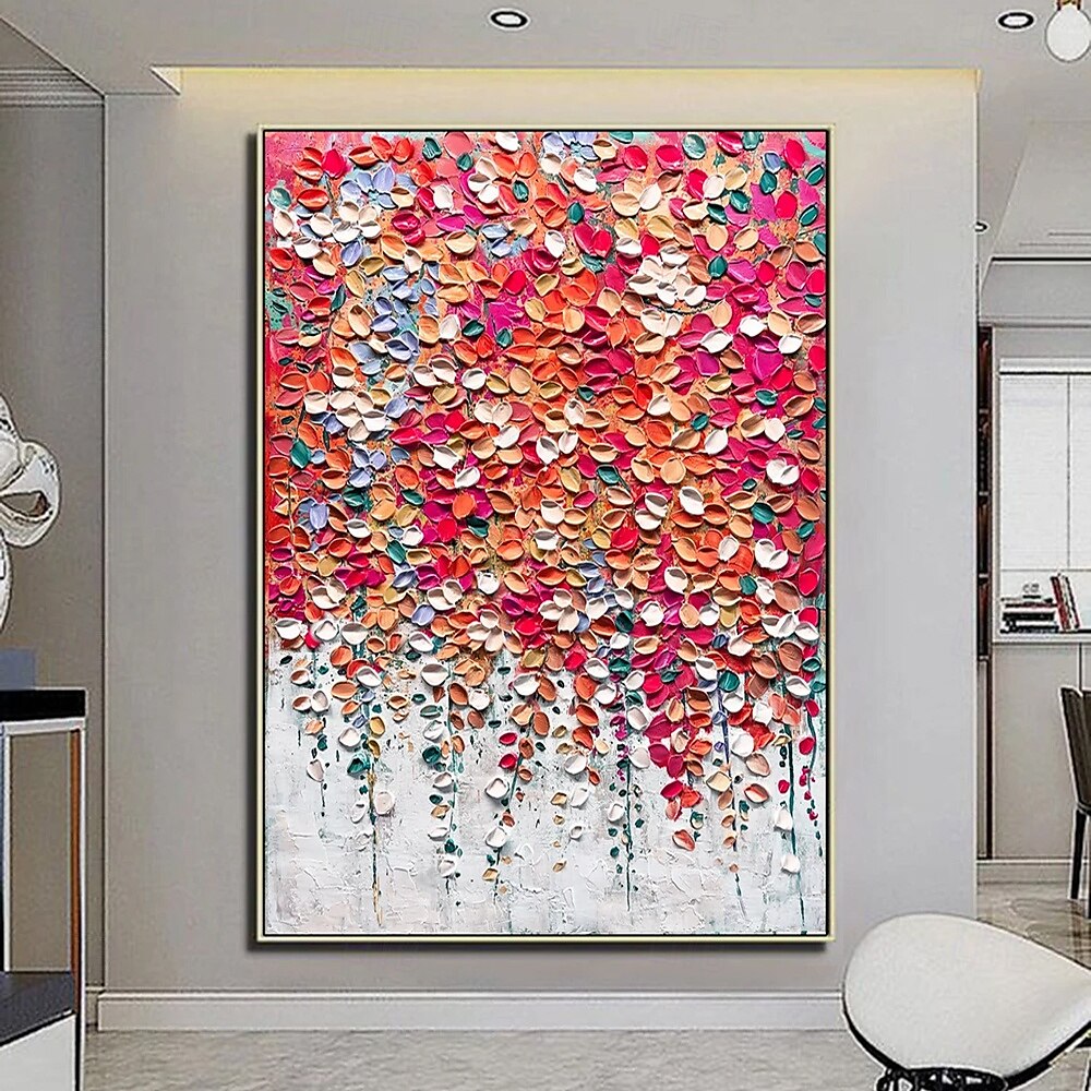 Mintura Handmade 3D Abstract Red Flower Oil Paintings On Canvas Modern Wall Art Room Decoration Texture Picture For Home Decor Rolled Frameless Unstretched Painting 2025 - $91.99 –P1