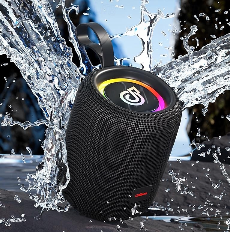 Bluetooth 5.3 IPX7 vattentät utomhushögtalare med ultrahögt basstereoljud, RGB-lampor, parkoppling av dubbla TWS-högtalare, stöd för USB-enhet/TF-kort 2025 - $27.99 –P7