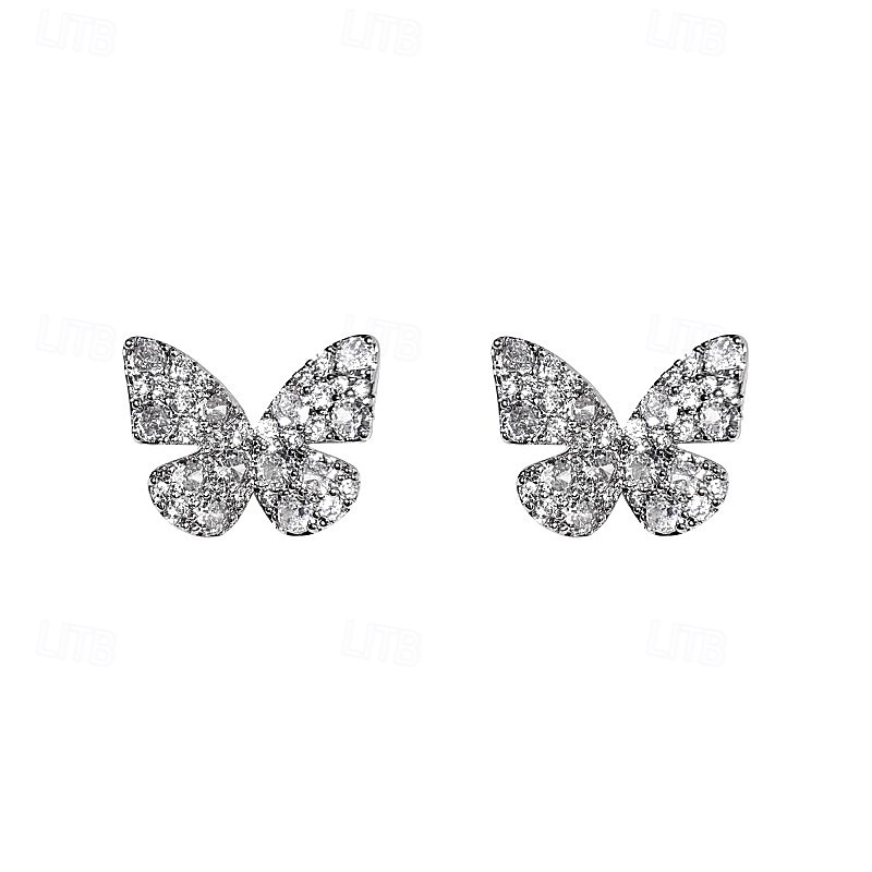 Per donna Orecchini a perno Tropicale Farfalla Gioia Tropicale Elegante Orecchini Gioielli Argento Per Feste del 2025 a $25.99 –P3
