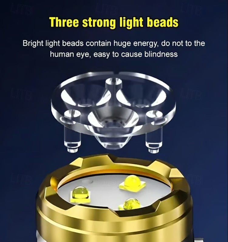 Three-Eyed Monster Mini Flash Super Power Flashlight, German Thumb Sized Flashlight, 3 Eyed Monster Mini Flashlight, Outdoor Small High Lumen Rechargeable Waterproof Pocket Flashlight 2025 - $16.49 –P4