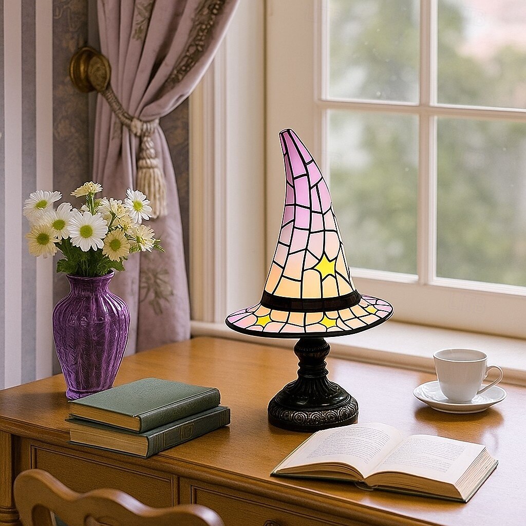 1 шт. ретро смоляная шляпа ведьмы светильник уникальный ночной светильник для спальни прикроватный светильник атмосфера праздника Хэллоуин декоративный светильник usb-разъем 2026 - $33.99 –P17