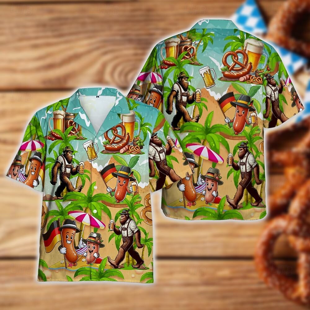 Hawaiian Shirts Aloha Shirt Bavarian Munich German Alpine Graphic for Men's Adults' 3D Print  for Carnival Oktoberfest Beer Beach Vacation Party 2026 - $23.99 –P15