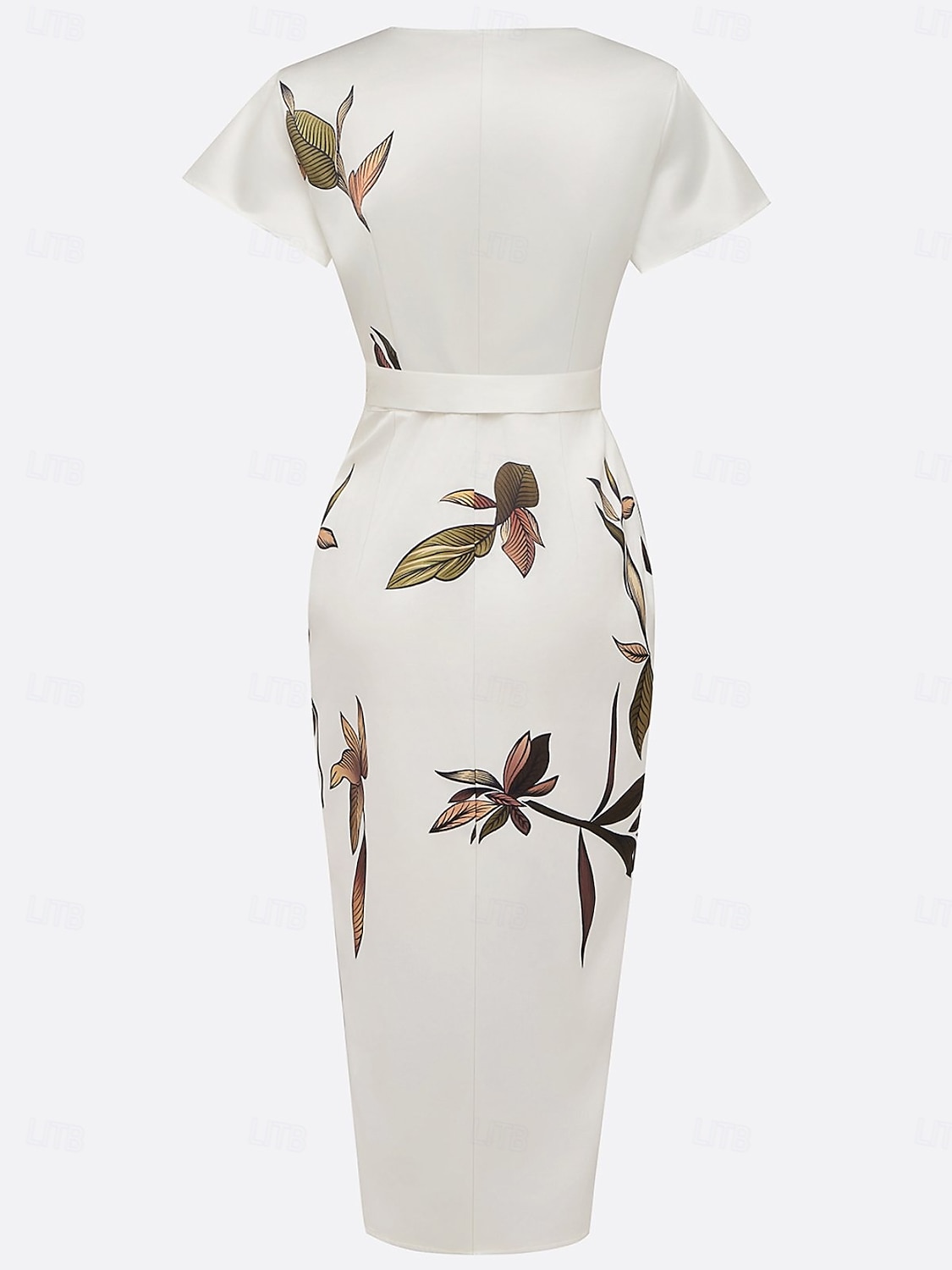 Femmes Robe Midi Robe Portefeuille Vacances Occasionnel Extérieur Sortir Plage Mince Fleuri Graphique manche longue Col en V Blanche Été Printemps de 2025 ? $34.99 –P4