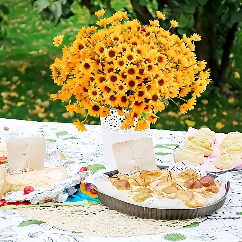 5PCS Artificial Sunflower and Daisy Shrubs, UV Resistant Fake Flowers for Indoor Outdoor Home, Garden, Party, Festival Decorations 2025 - $13.99 –P2