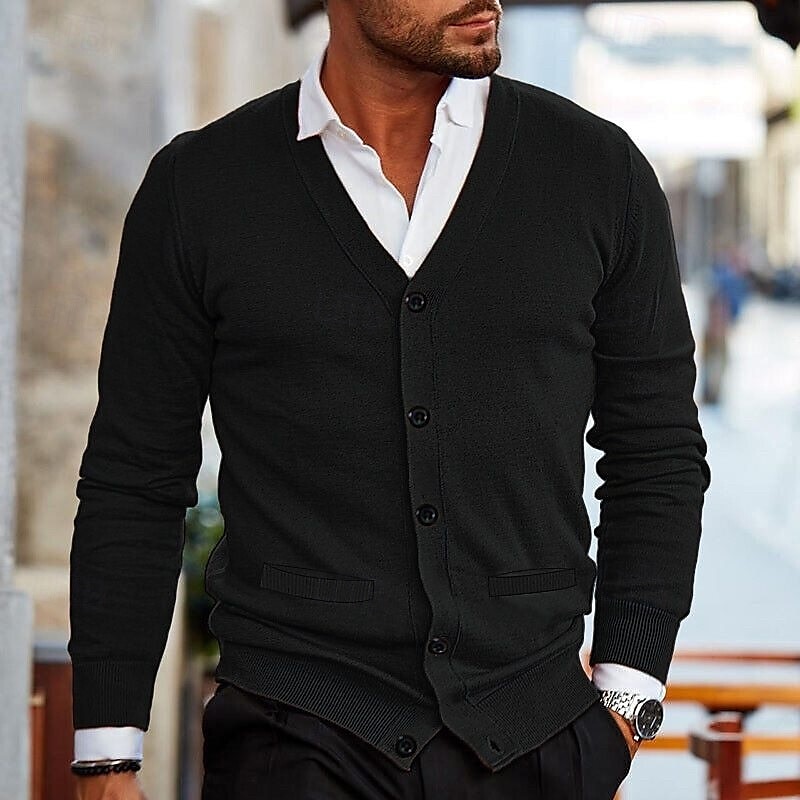 Herren Pullover Strickjacke Kurzer Pullover Gerippt Stricken Normale Oberteile Gestrickt Einfach V Ausschnitt Aufwärmen Moderne zeitgenössische Lässig Alltagskleidung Bekleidung Frühling & Herbst 2025 - $34.99 –P7