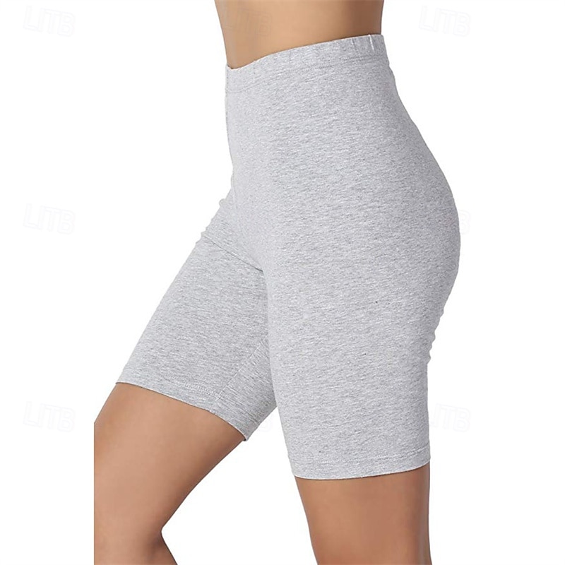 Dam Shorts Damasker Streetwear Ledigt Knelängd Hög midja Slät Elastisk midja Mateial som andas Elastisk Semester Gata Dagliga kläder Vin Svart Vit Rosa Sommar Normal 2025 - $11.99 –P10