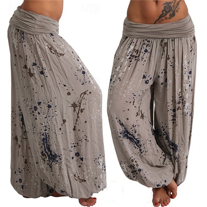 Mujer Pantalones Pantalones palazzo Moda Boho Longitud total Media cintura Estampado Cintura elástica Confortable Cómodo Microelástico Calle Ropa Cotidiana Noche Blanco Amarillo Rosa Verde Ejército 2025 - $19.99 –P3