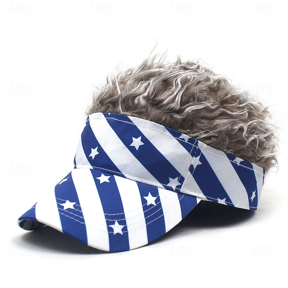 Homens Chapéu de viseira com perucas espetadas Viseira de cabelo falso Peruca Homens Chapéu de Sol Boné de beisebol chapéu de peruca Café Cinzento Combinação Poliéster / Algodão Imprimir Moda Casual de 2025 por $9.99 –P7