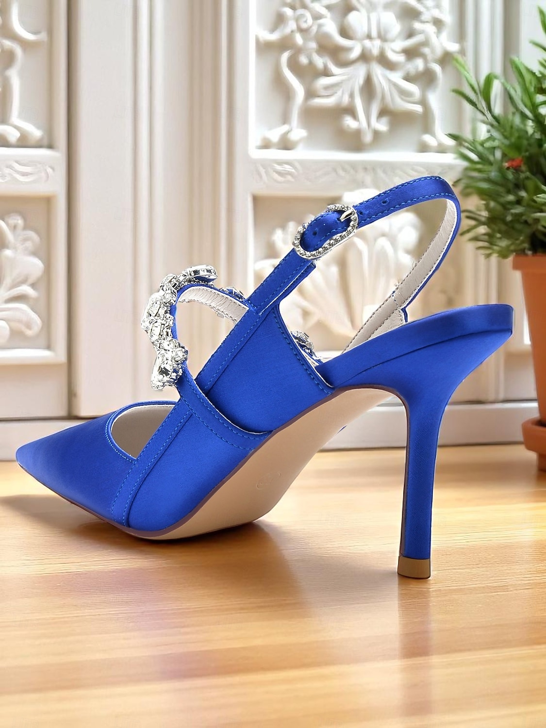 Γυναικεία μπορντό σατέν ψηλοτάκουνα πέδιλα με μυτερή μύτη και κρυστάλλινο λουράκι για κοκτέιλ πάρτι και κομψές βραδινές εκδηλώσεις 2026 - $79.99 –P6