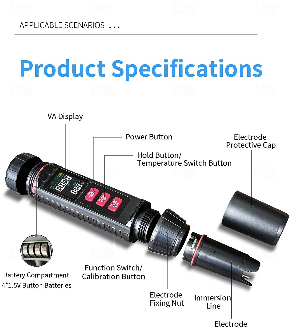 7-in-1 TDS Water Tester 0.01 High Accuracy Digital pH Meter PH/ TDS/ EC/ Salinity/ Temperature Tester PPM Water Tester for Drinking Water Hydroponics Plants Aquariums and Swimming Pools 2025 - $43.99 –P13