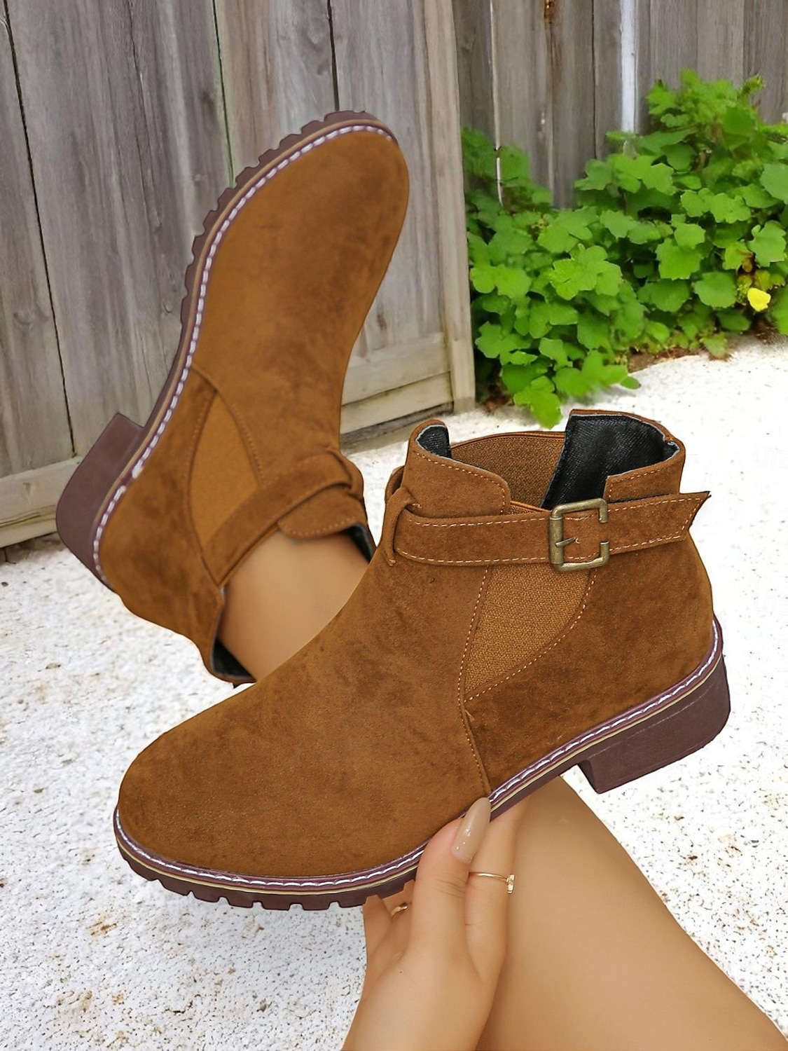 Women's Brown Ankle Boots – Fall Boots with Buckle Strap for Oktoberfest, Farm Markets, Beer Festival and Rustic Outdoor Days 2025 - $26.99 –P1