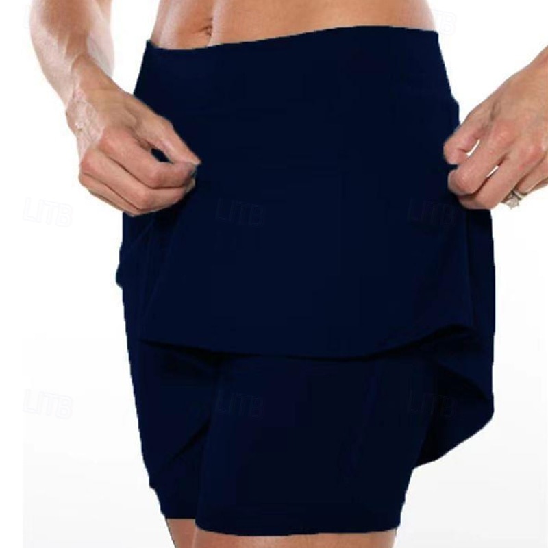Dámské Kalhoty Skort Šortky proti oděru Šik ven Na běžné nošení Krátký Přírodní Bez vzoru Elastický pas Pohodlný Venkovní Pohodlné Dovolená Víkend Oranžovo červená Jezerní modrá Černá Tmavě námořnická 2025 - $12.99 –P8