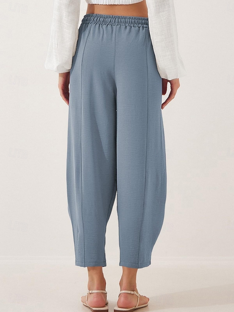 Per donna Chinos Moda Streetwear Essenziale Lunghezza intera Vita Alta Semplice Tasca Fascia Elastica Comodo Morbido Confortevole Micro-elastico All'aperto Streetwear Blu Marrone Cachi Azzurro chiaro del 2025 a $22.99 –P8