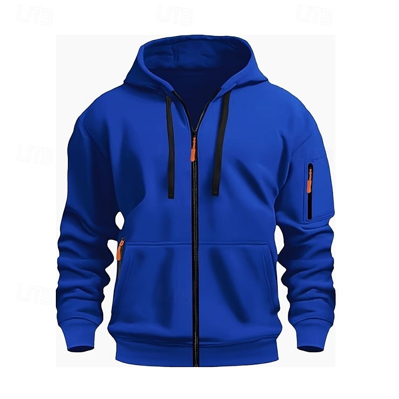Herren Kapuzensweatshirt Schwarz Weiß Wein Armeegrün Rote Mit Kapuze Einfach Reißverschluss Farbblock Sport & Outdoor Lässig Täglich Polyester Cool Lässig sportlich Frühling & Herbst Bekleidung 2025 - $23.99 –P2