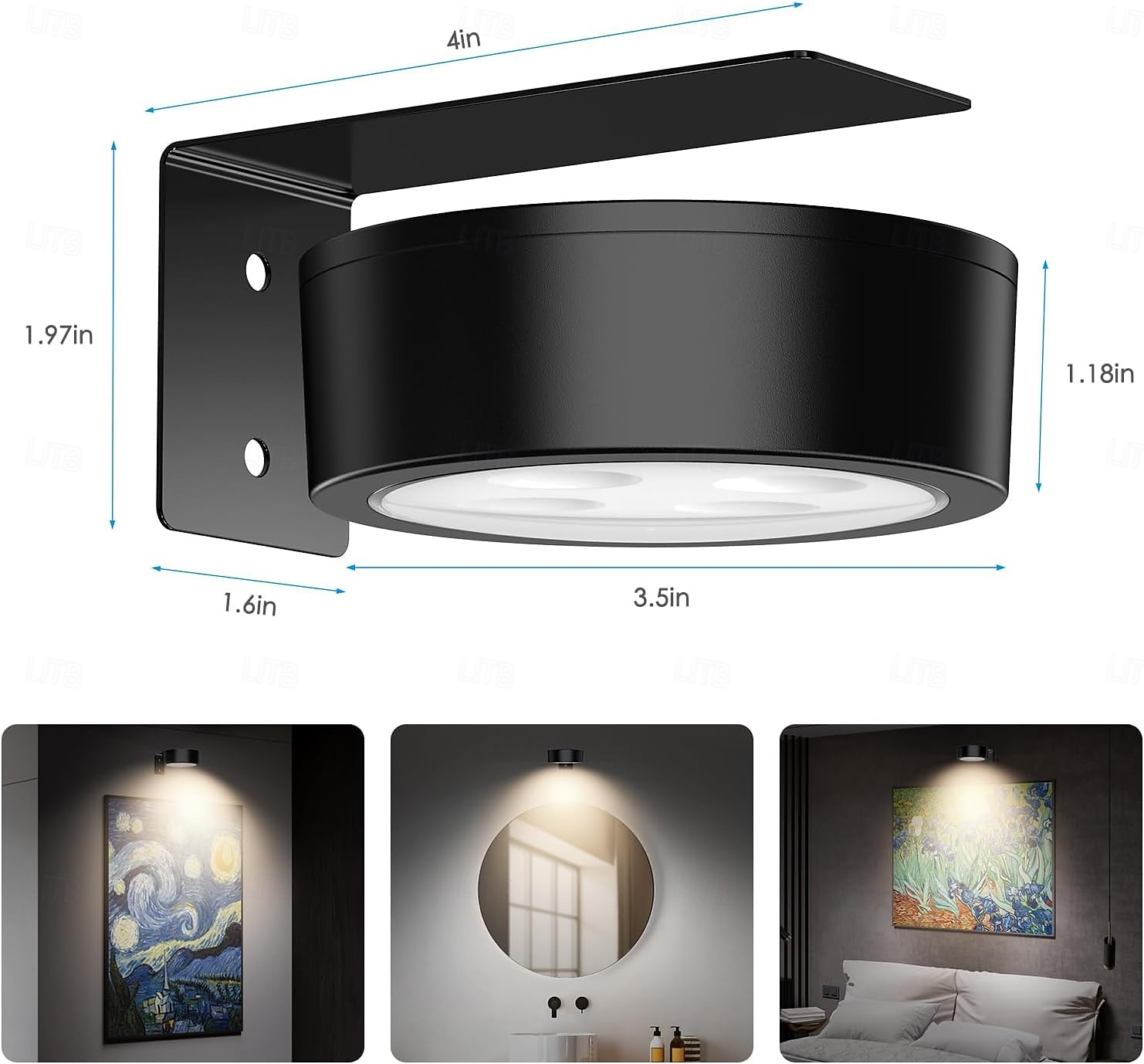 luci per quadri da parete, luci magnetiche a batteria per poster con 3 temperature di colore &12 luci da parete RGB con timer dimmerabile e telecomando, per pittura, decorazione per cornice espositiva del 2025 a $18.99 –P1