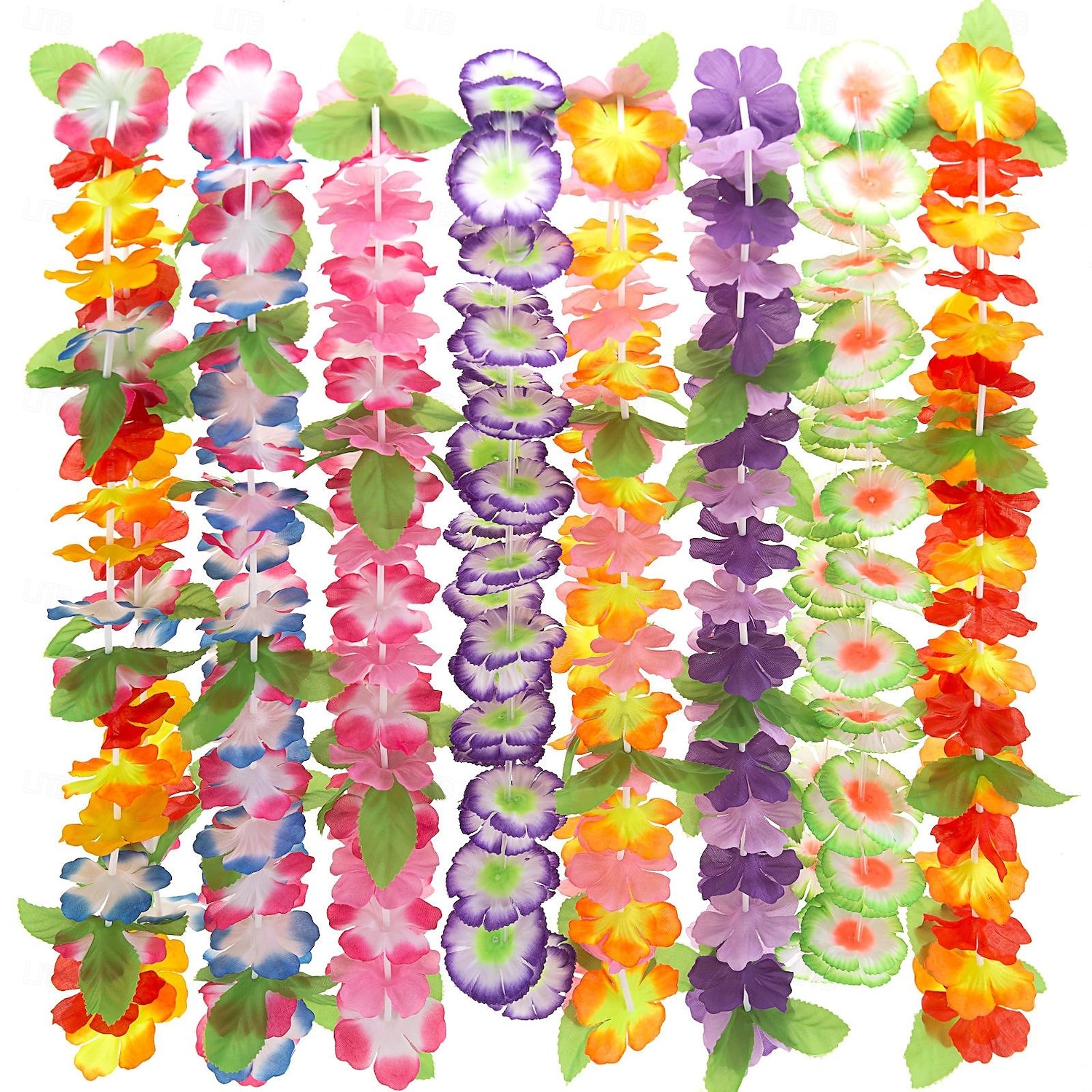 36/50 ks havajských leis ve velkém na luau párty, havajské dekorace, hedvábný květinový náhrdelník, barevné tropické havajské dekorace na hula taneční párty, květinové leis na letní plážovou párty u 2025 - $19.99 –P9