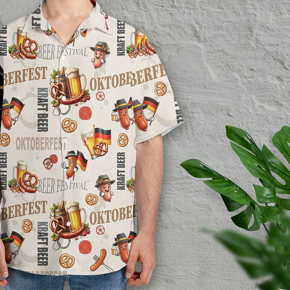 camisas havaianas Camisa Aloha Bávaro Munique Alemão Alpino Arte Gráfica para Homens Adulto Impressão 3D  para Carnaval Cerveja Oktoberfest Praia Férias Festa de 2026 por $23.99 –P6