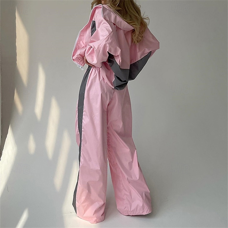 Mujer Tracksuit Sudadera Conjunto de Ropa Deportiva Bolsillo Bloque de color Trajes de Yoga Otoño Invierno Negro Rosa Gimnasio Rutina de ejercicio Deportes Mantiene abrigado Resistente al Viento Suave 2026 - $62.99 –P3