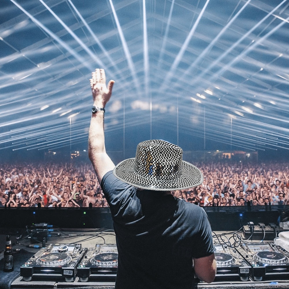 Disco Ball Cowboy Hat Mirror Mosaic Cowgirl Hat, Shiny Reflective Party Hat for Festival, Rave, Summer Dance Party, Costume Accessory 2026 - $42.99 –P4