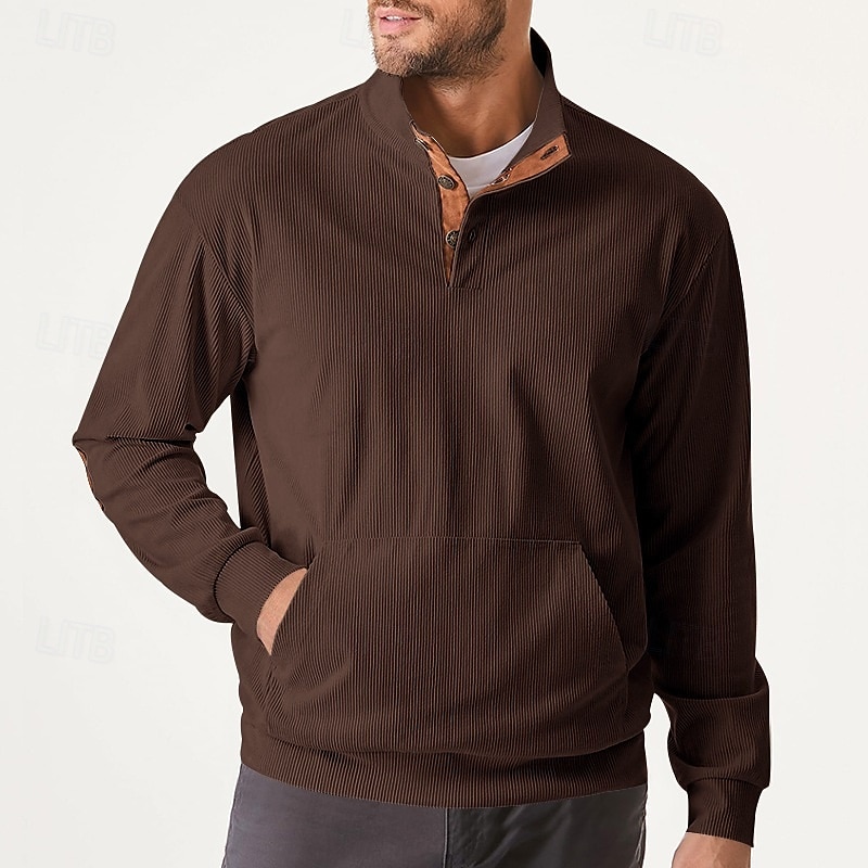 Men's Sweatshirt Button Up Hoodie Apricot Black Army Green Light Grey Coffee Standing Collar Plain Pocket Front Pocket Sports & Outdoor Casual Daily Streetwear Cool Sportswear Spring &  Fall Clothing 2025 - $30.99 –P6