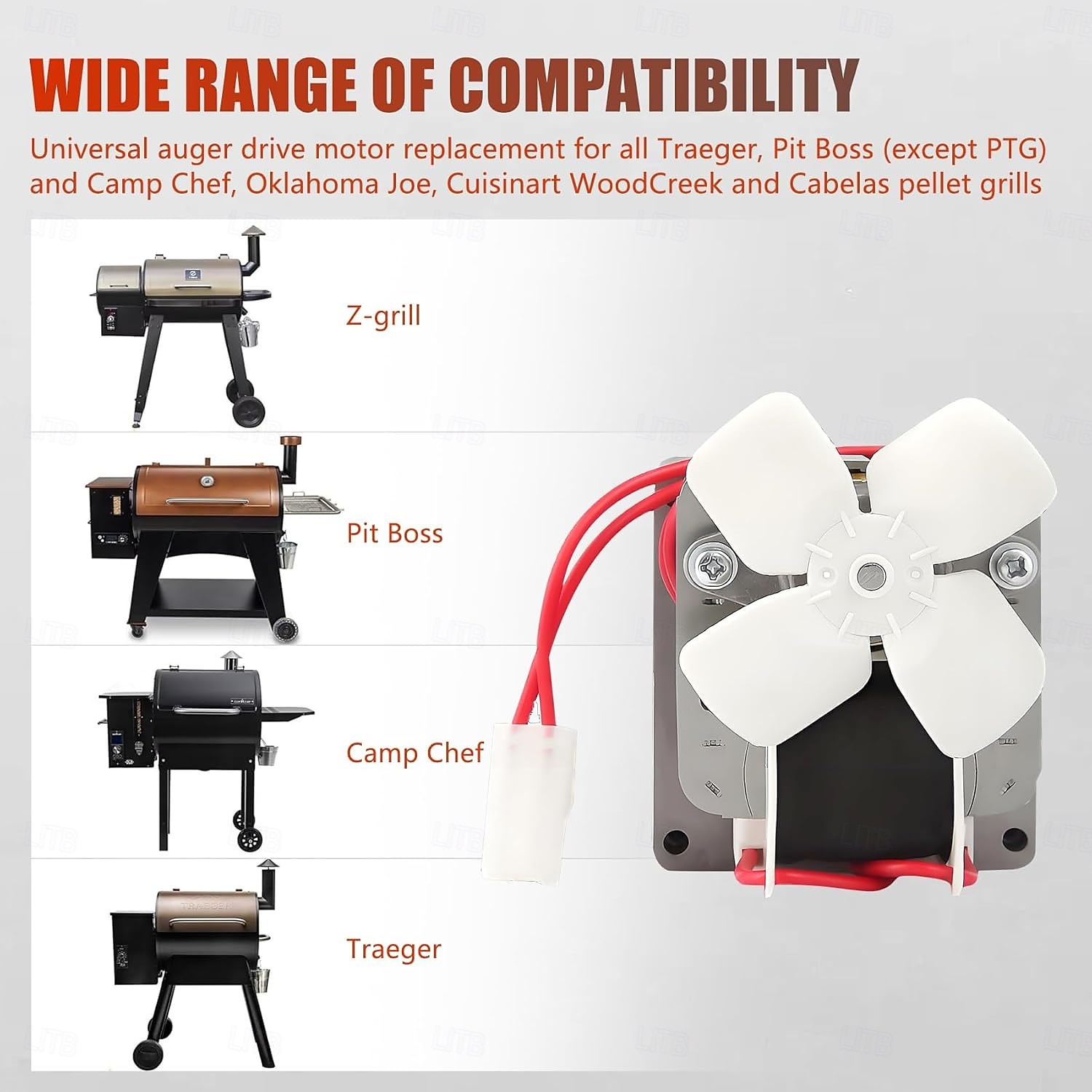 Náhradní díly pro motor šneku 1,6/2,0 ot./min, kompatibilní s Traeger, Pit Boss a Camp Chef, udírny na dřevěné pelety, univerzální náhrada motoru šneku pro gril 120 V 60 Hz, 2 póly 2026 - $44.99 –P5