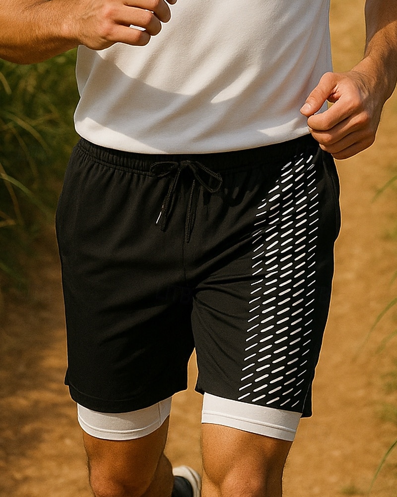 Men's Running Shorts Pocket 2 in 1 Shorts Casual Sports & Outdoor Summer Quick Dry Lightweight Elastic Breathable Tennis Golf Running Regular Fit Sportswear Activewear Blue Black Ocean Blue 2026 - $22.99 –P6