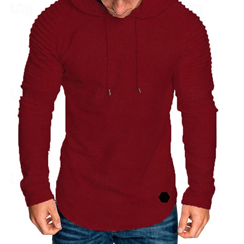 Per uomo Maglione Felpa con cappuccio Maglione a maglia A Coste Maglia Top Regolari Pieghe Semplice Con Cappuccio Moda Essenziale Vacanza Abbigliamento quotidiano Abbigliamento Primavera Autunno Nero del 2025 a $21.99 –P8