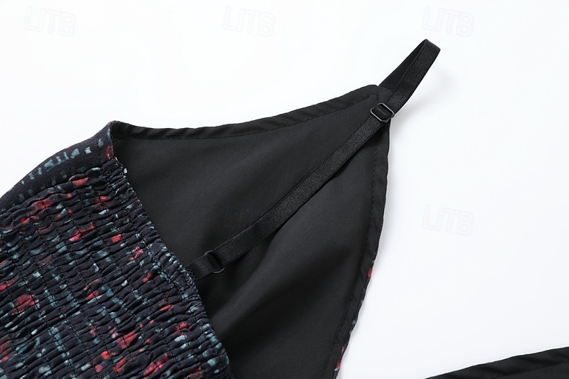 Dames Halflange jurk Vintage Jurk Zomerjurk Slipdress Westerse kleding Modieus Klassiek Modern Vakantie Dagelijks Uitgaan Normale pasvorm Bloem Mouwloos Spaghettibandjes blauw Zomer 2025 - $28.99 –P4