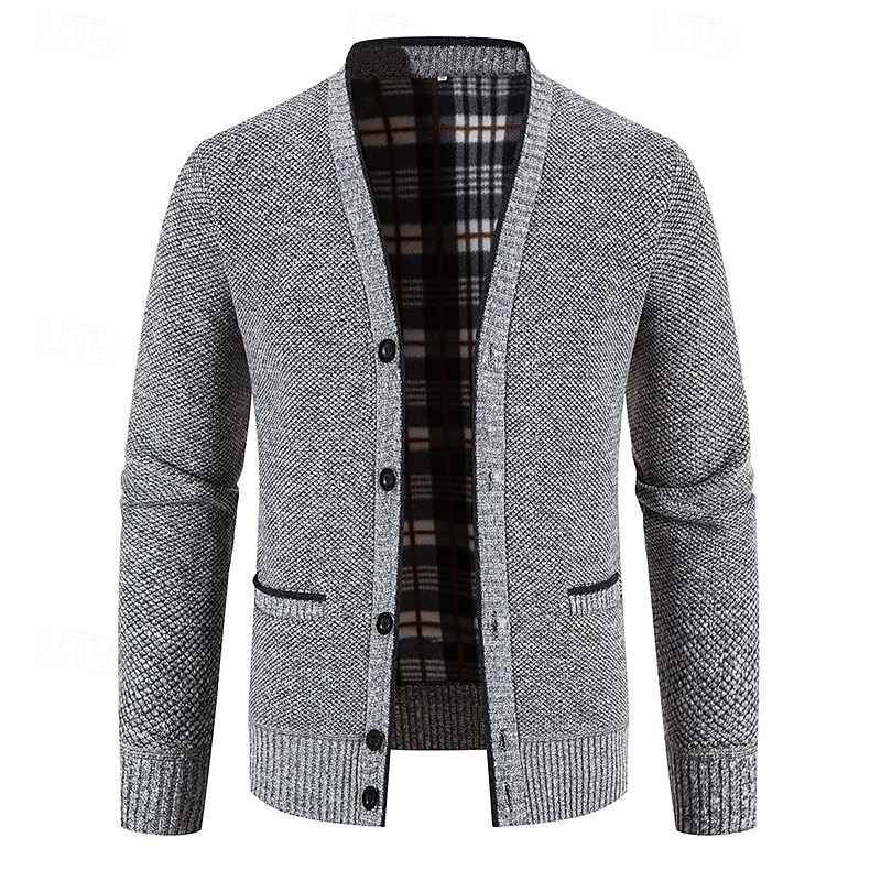 Herre Genser Cardigan Genser Riflet Strikke Vanlige topper Strikket عادي V-hals Moderne Moderne Fritid Avslappet Dagligdagstøy Klær Vår & Vinter Vinrød Blå M L XL 2025 - $27.99 –P3
