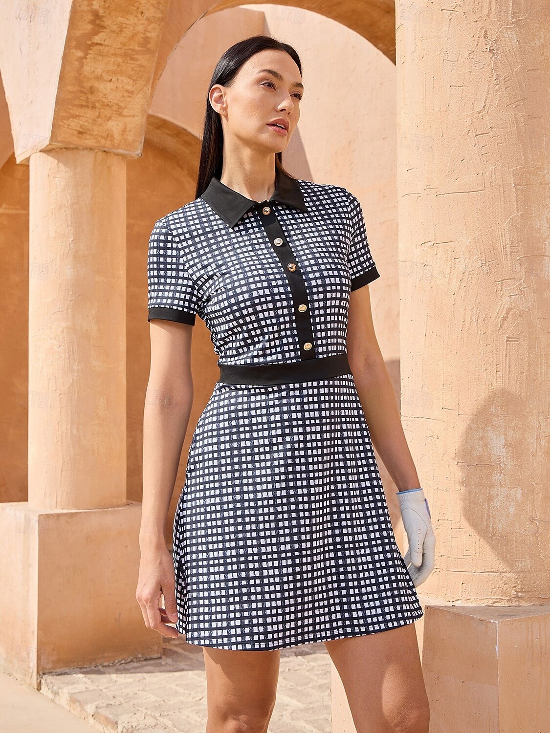 Damen Golfkleid Schwarz Kurzarm Kleid Damen-Golfkleidung, Kleidung, Outfits, Kleidung 2025 - $199.99 –P1