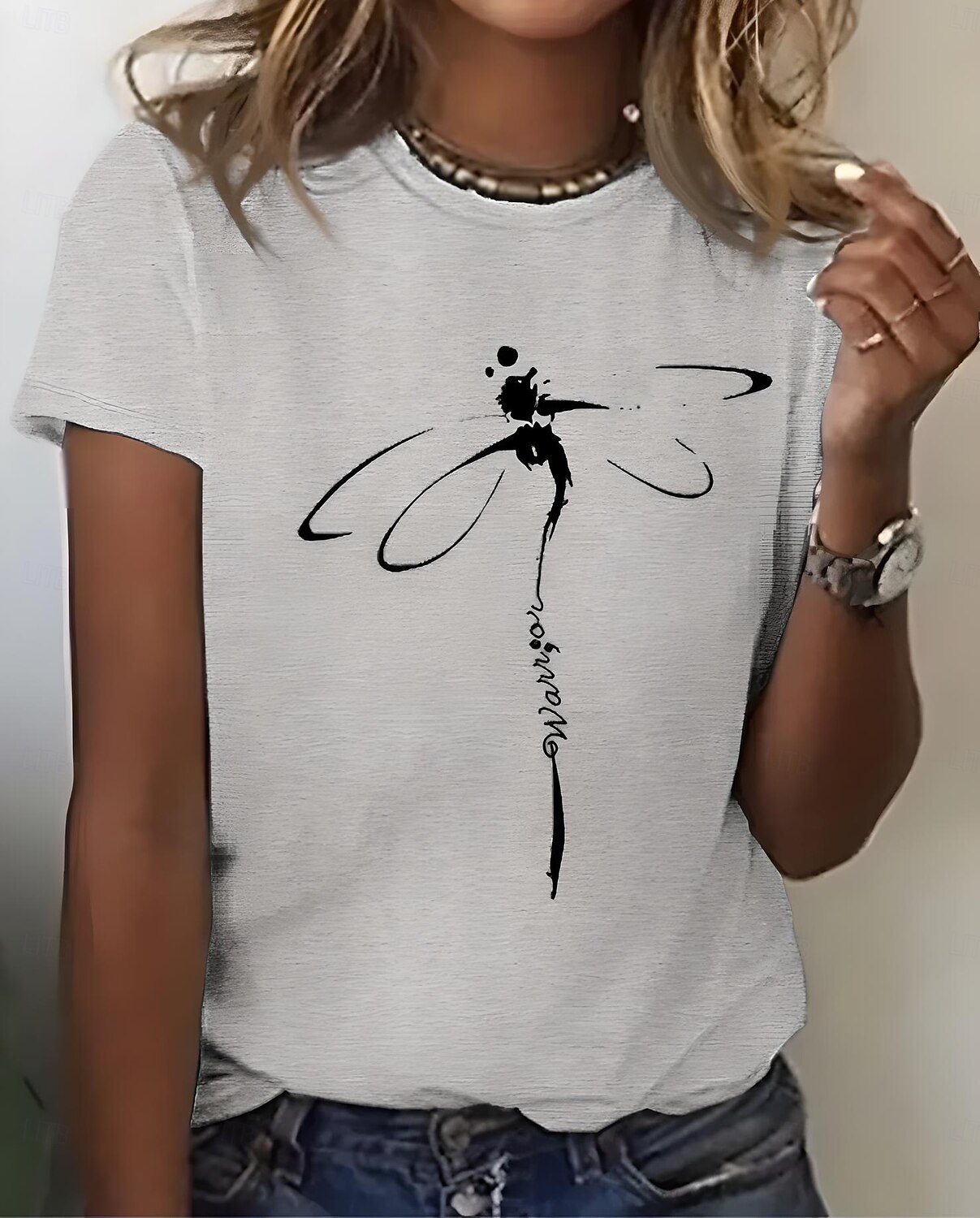 Pentru femei Tricou Grafic Animal Epocă Stilat Clasic Manșon scurt Stil Nautic Topuri obișnuite Zilnic Sfârșit de săptămână Imprimeu Alb Mov Gri Deschis Albastru Deschis Vară Primăvară 2025 - $19.99 –P2
